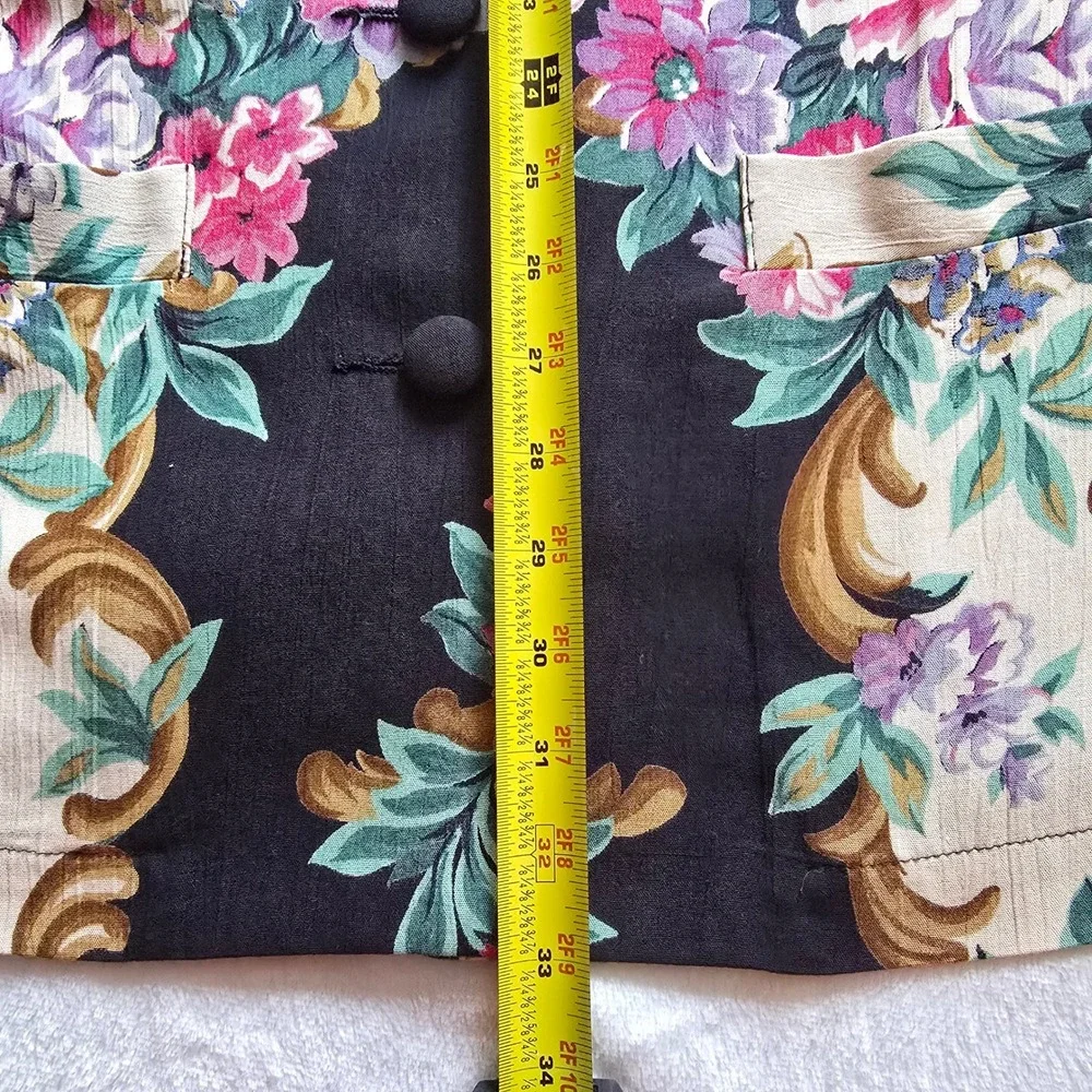 Gorgeous Vintage Carole Little Floral Mixed Print Set Blazer 10 Maxi Skirt 8 - Picture 13 of 16